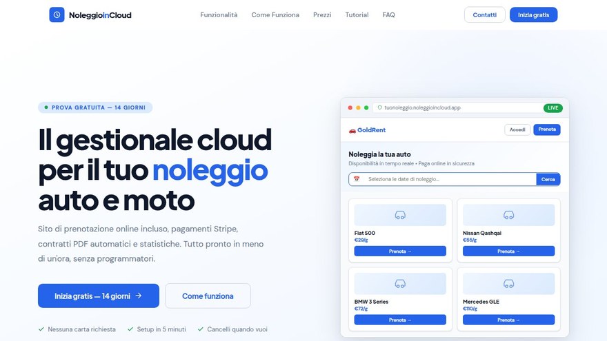 Noleggio in Cloud — gestionale SaaS