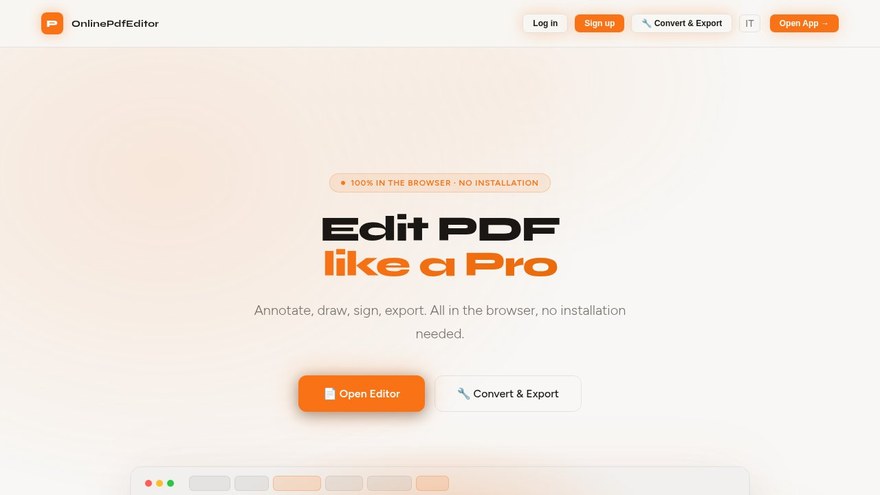 OnlinePdfEditor — editor PDF professionale
